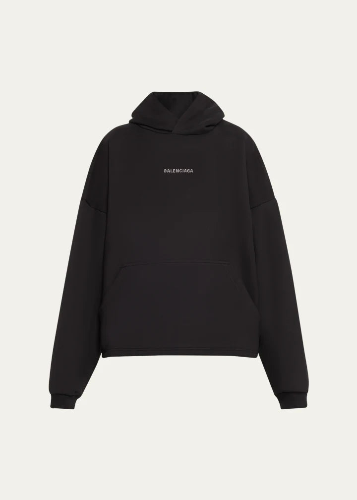 Logo Embellished Cropped Hoodie