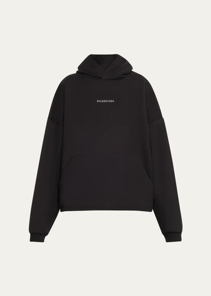 Logo Embellished Cropped Hoodie