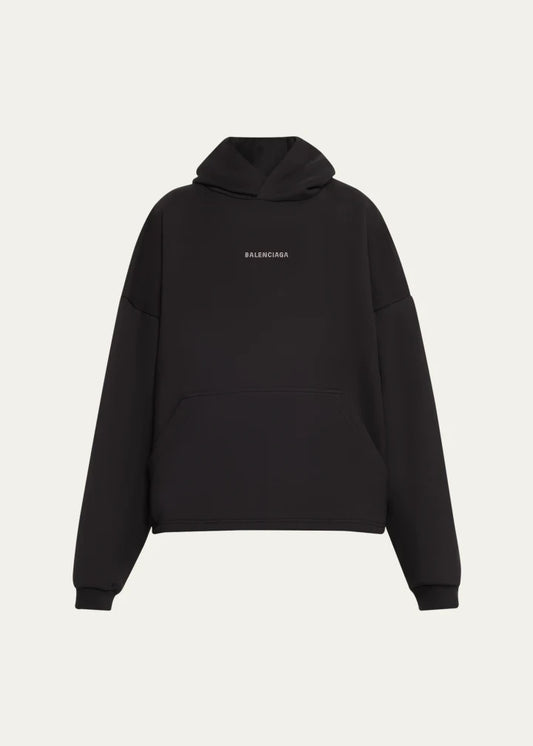 Logo Embellished Cropped Hoodie