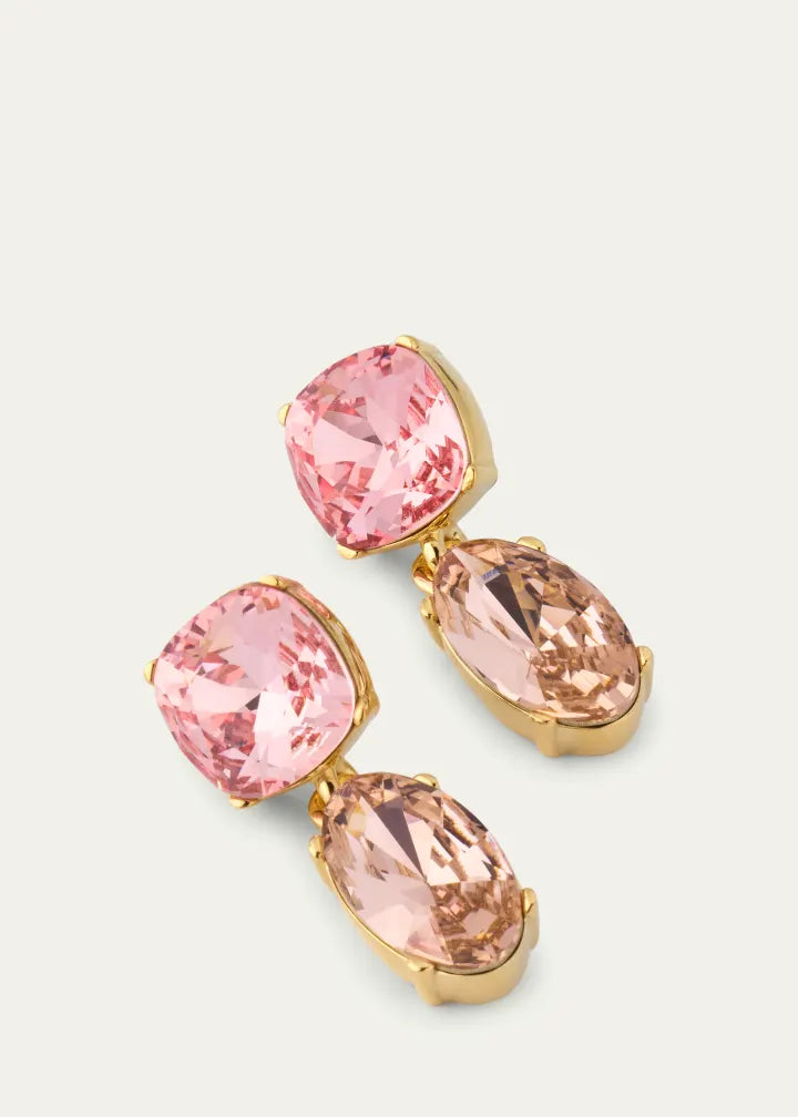 Crystal Two-Drop Earrings