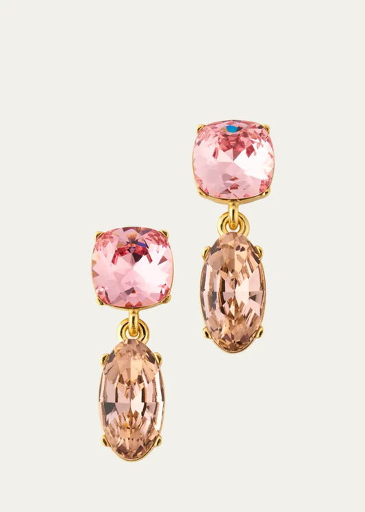 Crystal Two-Drop Earrings