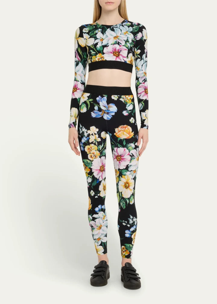 Mix Fiori Cropped Leggings