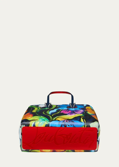 Cabata Small Tote Bag in Flower-Print Leather
