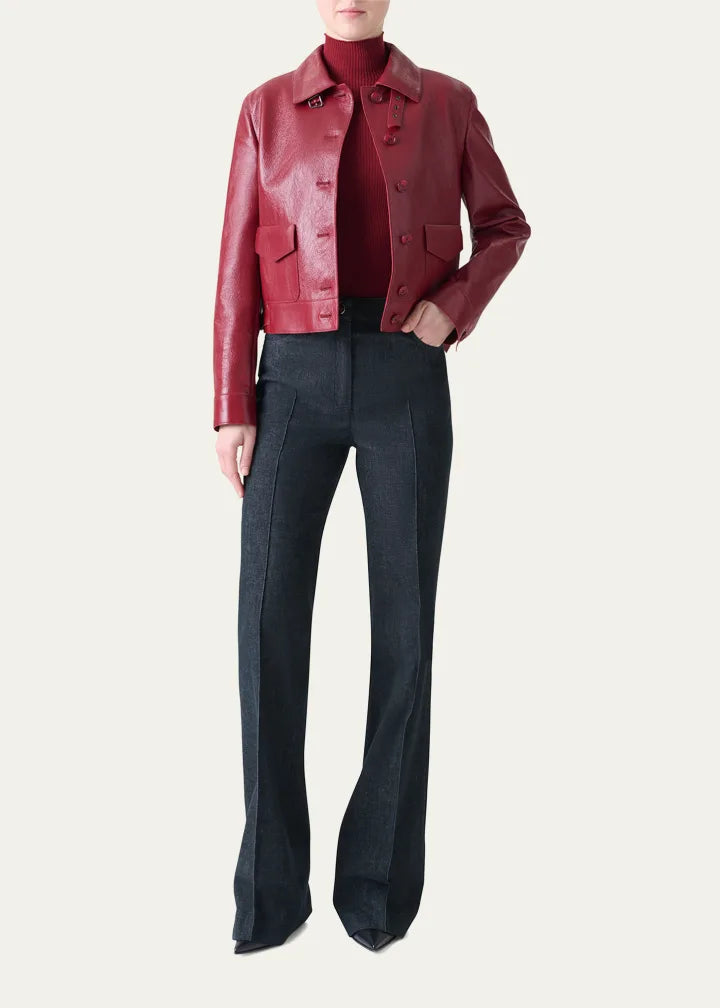 Peer Lacquered Leather Short Jacket