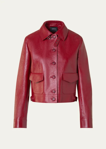 Peer Lacquered Leather Short Jacket