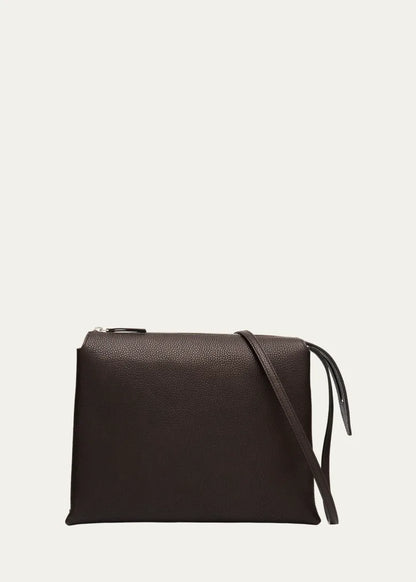 Nu Twin Crossbody Bag in Saddle Grain Leather