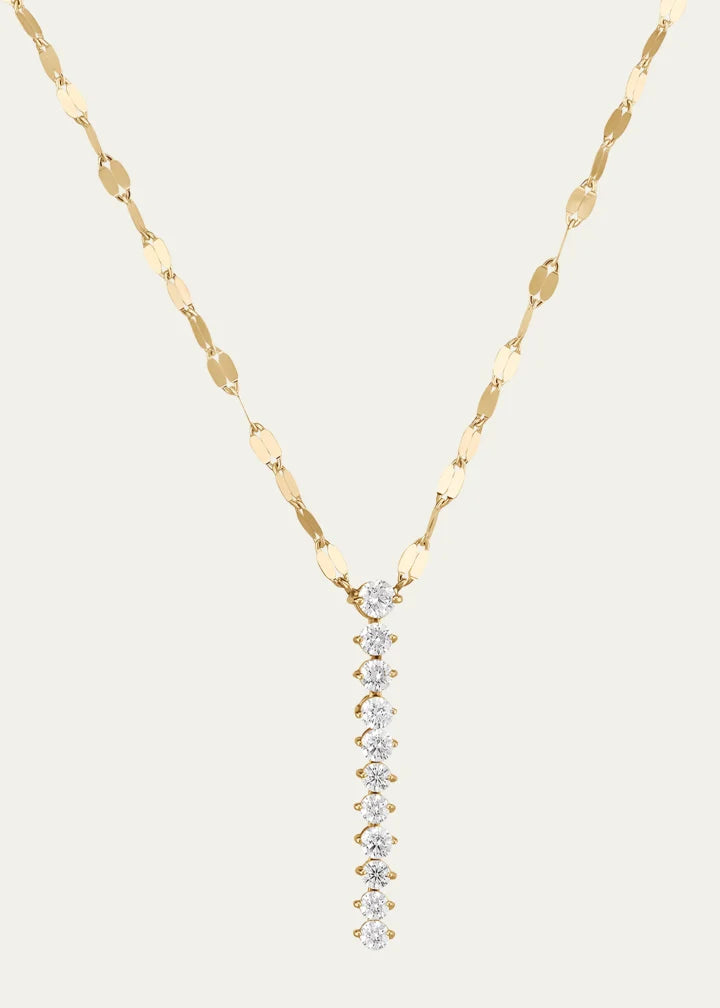 Mini Flawless Diamond Tennis Lariat Necklace