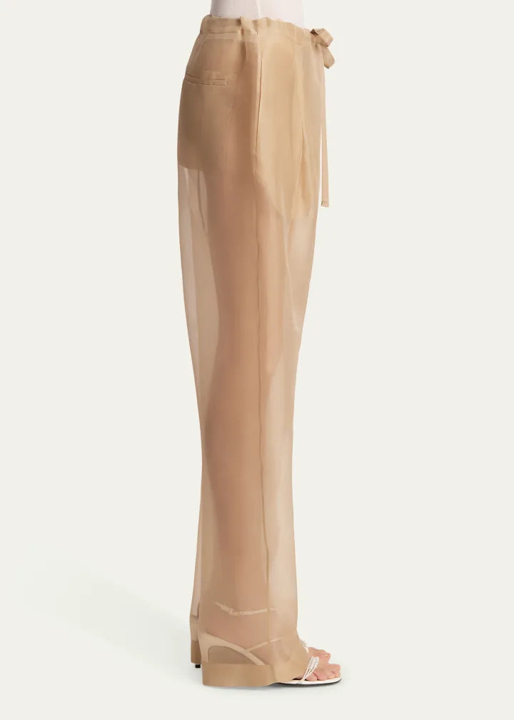 Khaite Trenton Drawstring Sheer Pants