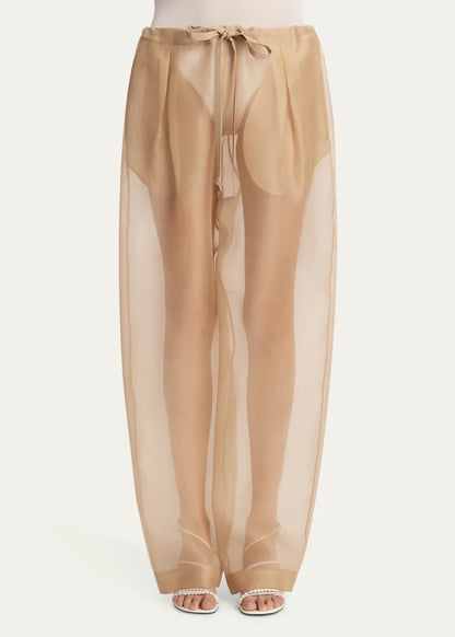 Khaite Trenton Drawstring Sheer Pants