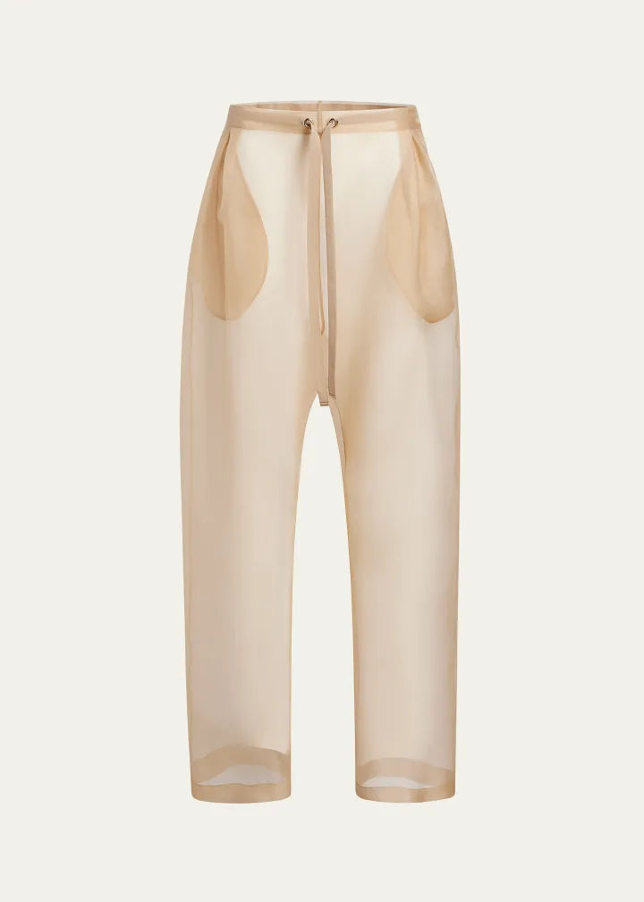 Khaite Trenton Drawstring Sheer Pants