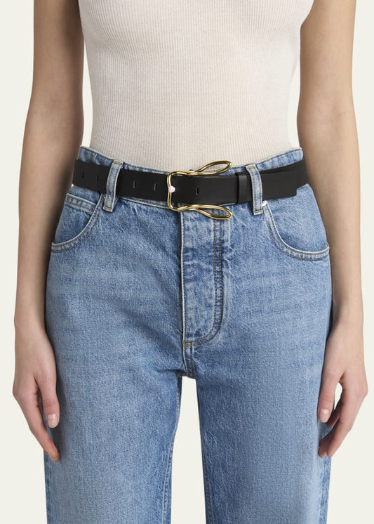 Bunny Buckle Leather Belt