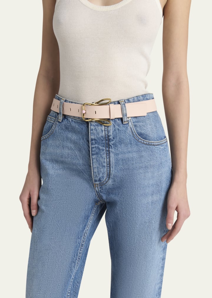 Bunny Buckle Leather Belt