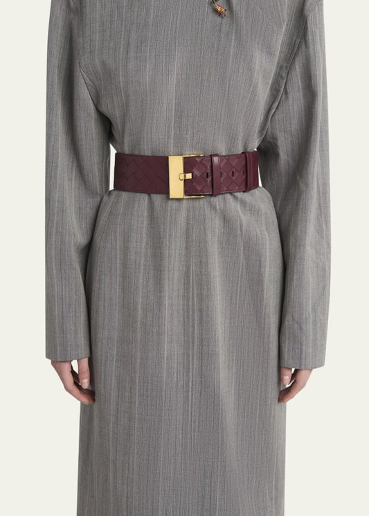 Intrecciato Wide Leather Belt