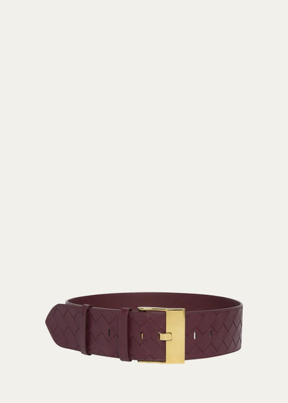 Intrecciato Wide Leather Belt