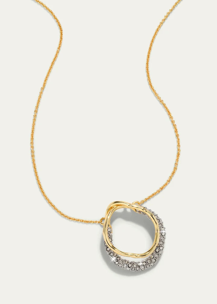 Solanales Gold Crystal Orbit Necklace