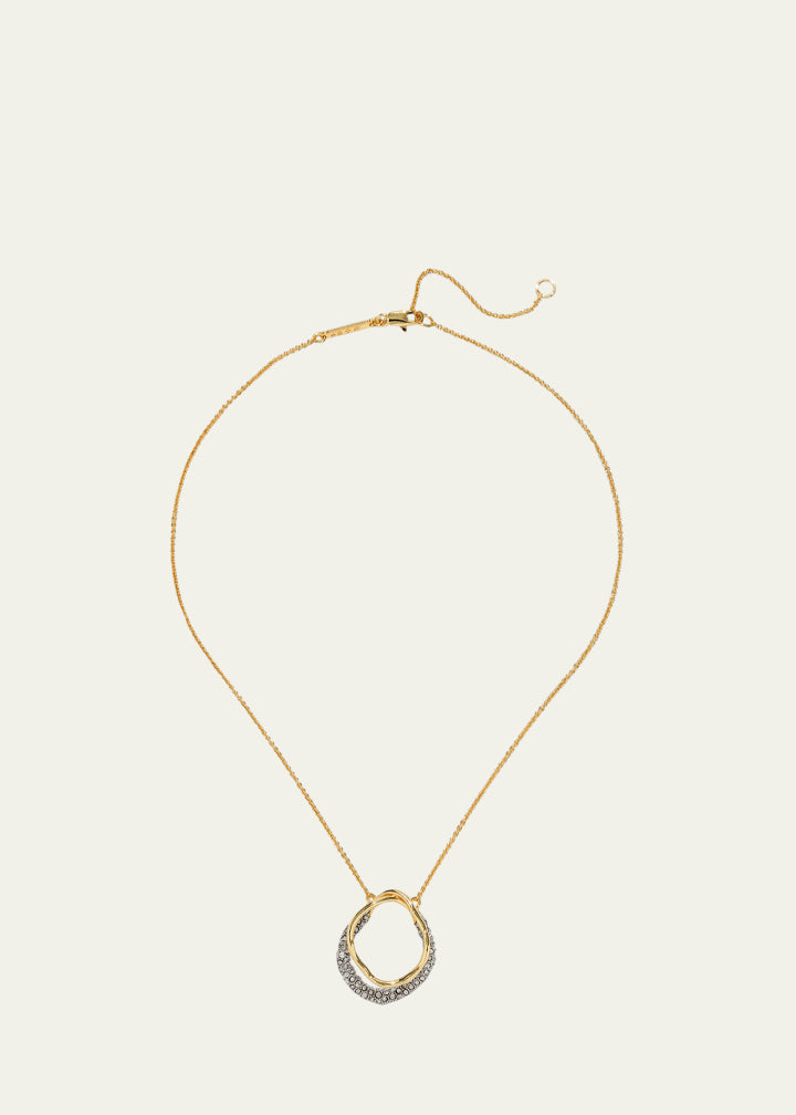 Solanales Gold Crystal Orbit Necklace
