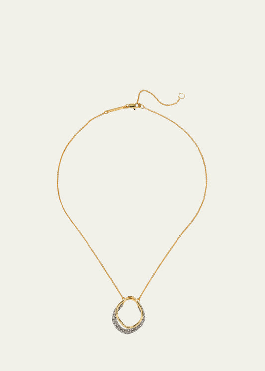 Solanales Gold Crystal Orbit Necklace