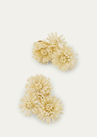 Pom-Pom Flower Stud Earrings