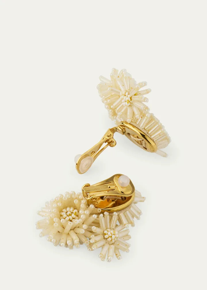 Pom-Pom Flower Stud Earrings