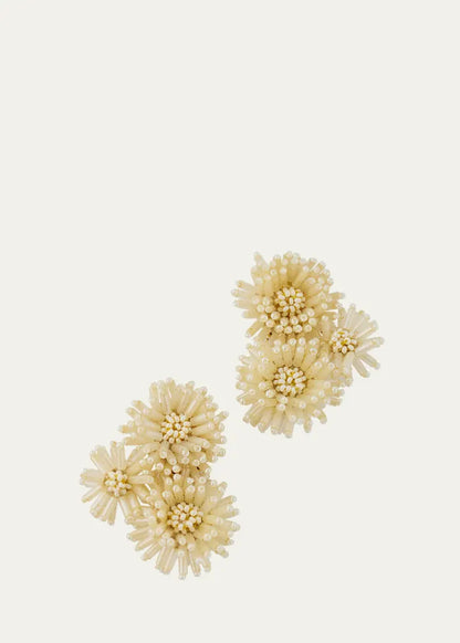 Pom-Pom Flower Stud Earrings
