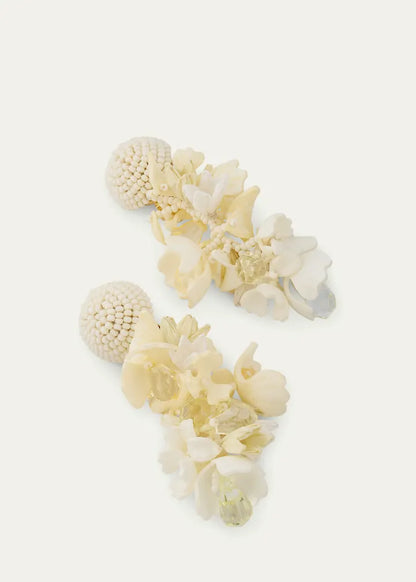 Plexy and Raffia Flowers Earrings