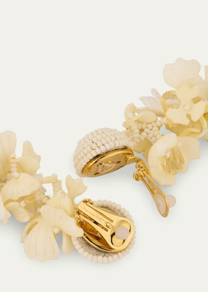 Plexy and Raffia Flowers Earrings