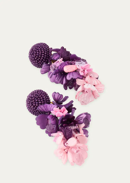 Plexy and Raffia Flowers Earrings