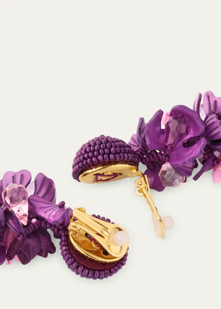 Plexy and Raffia Flowers Earrings