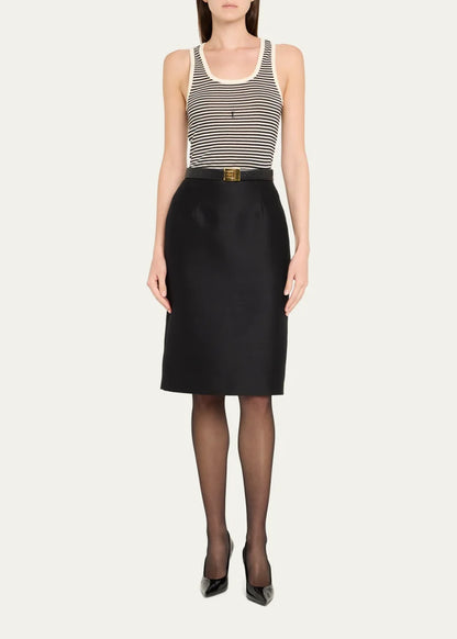 YSL Logo Striped Tank Top