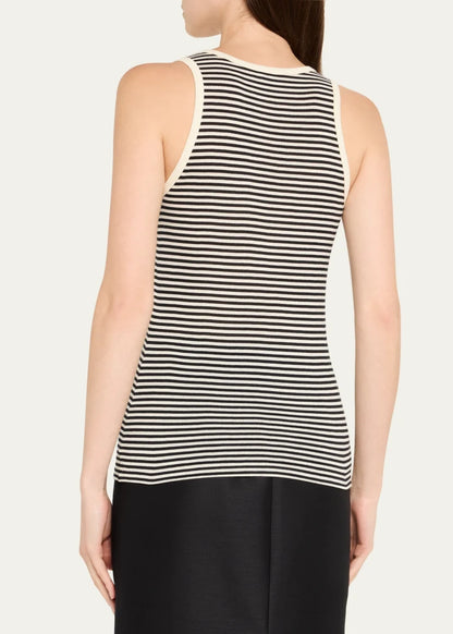 YSL Logo Striped Tank Top