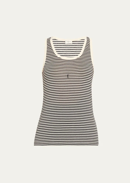 YSL Logo Striped Tank Top