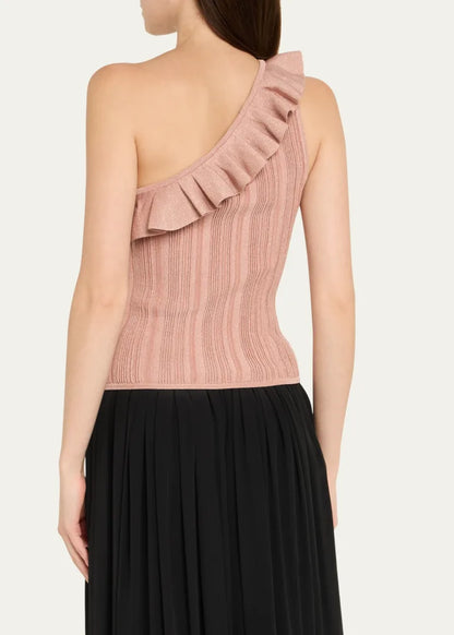 Lucky Metallic Frill Tank Top