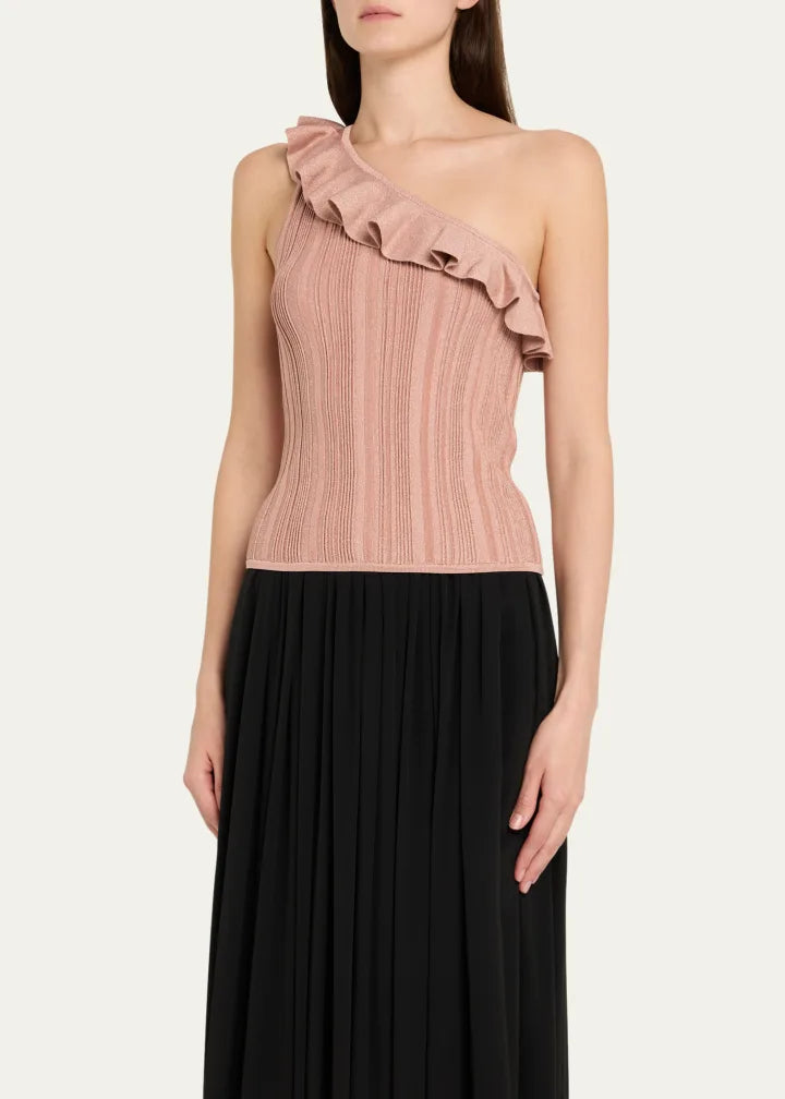 Lucky Metallic Frill Tank Top