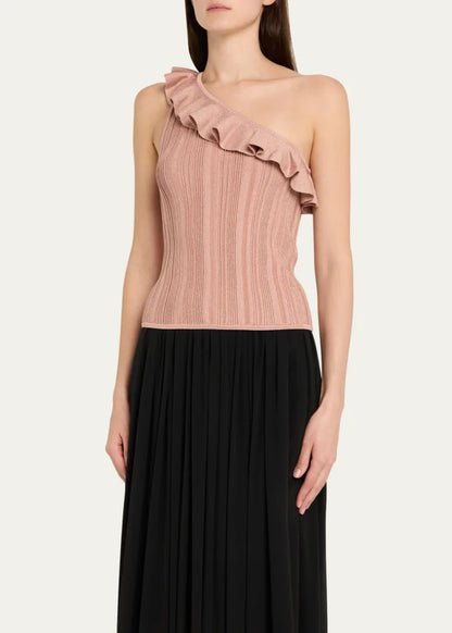 Lucky Metallic Frill Tank Top