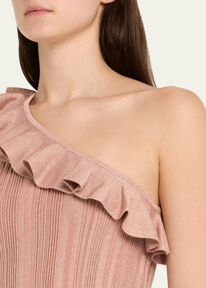 Lucky Metallic Frill Tank Top