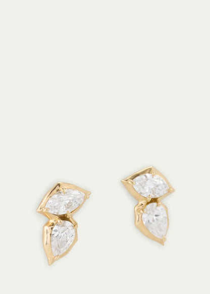 Poppy II Stud Earrings with Diamonds