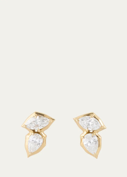 Poppy II Stud Earrings with Diamonds