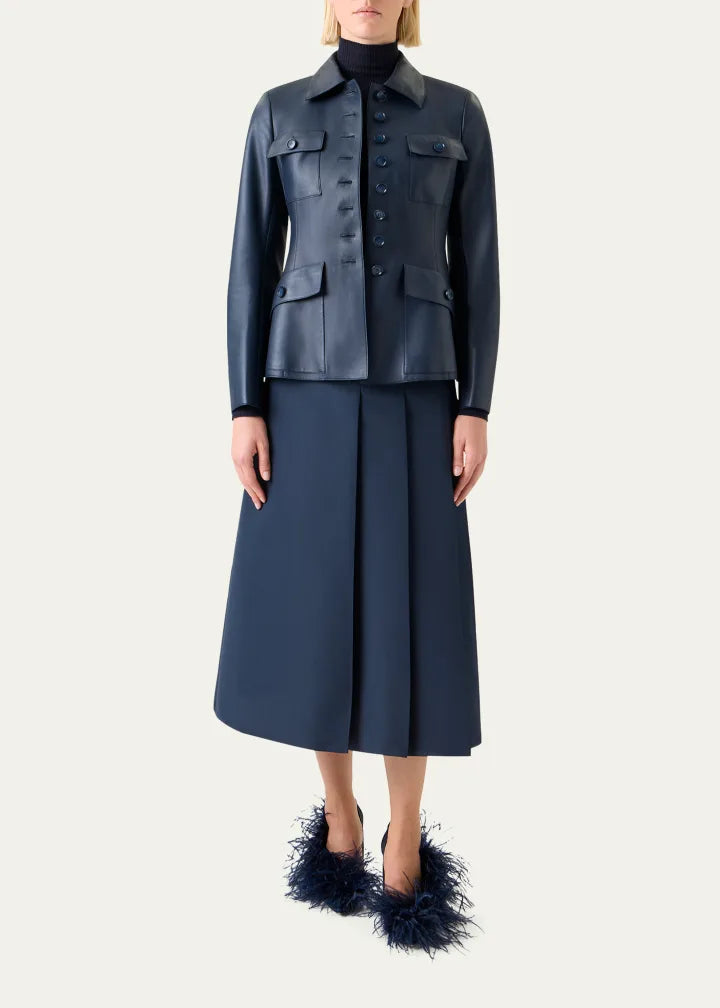 Delia Nappa Leather Fitted Jacket