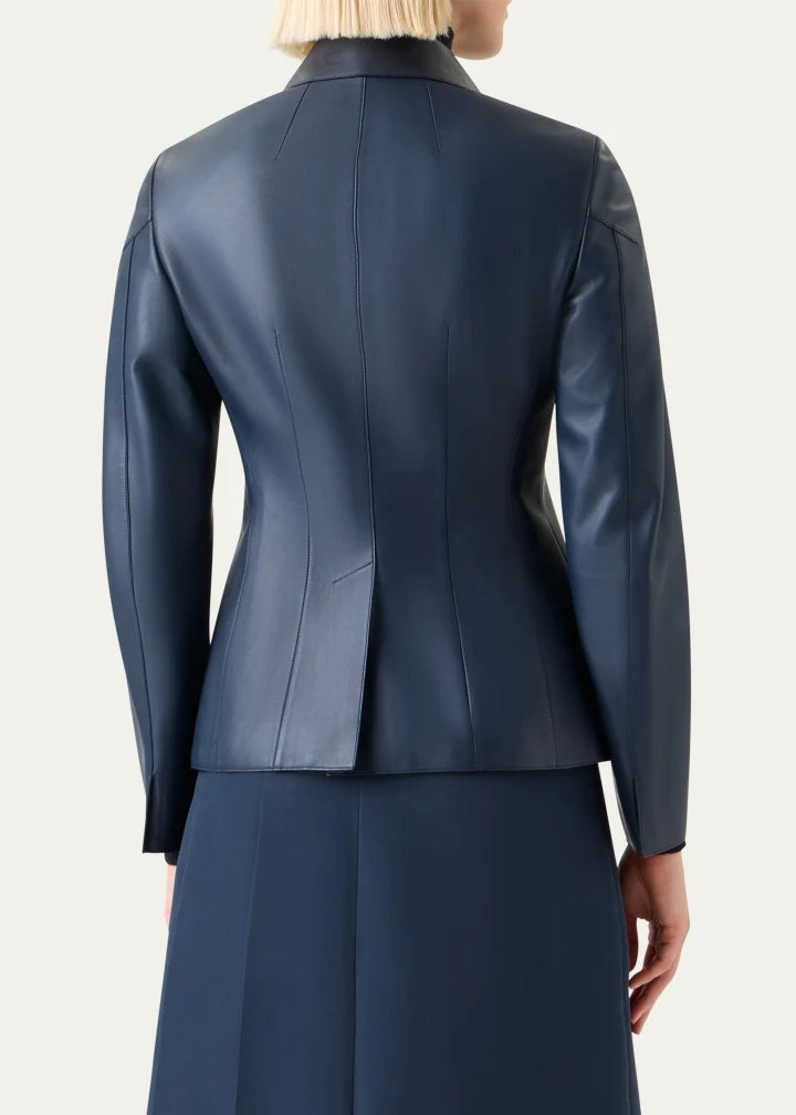 Delia Nappa Leather Fitted Jacket