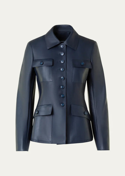 Delia Nappa Leather Fitted Jacket