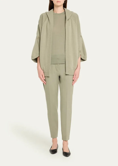 Vals Button Wool-Cashmere Hooded Cardigan