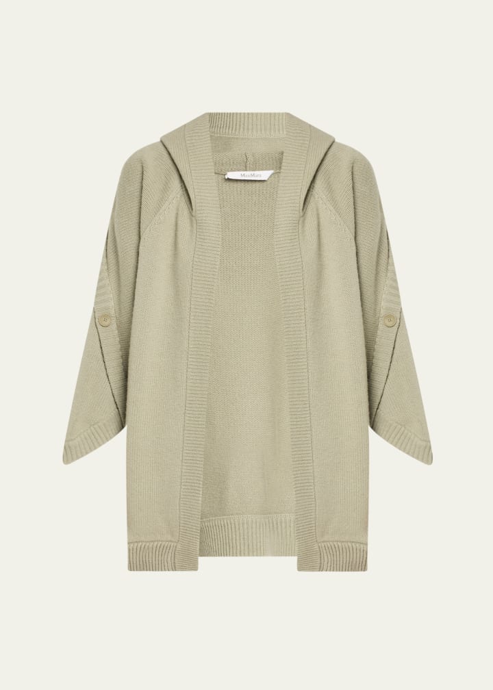 Vals Button Wool-Cashmere Hooded Cardigan