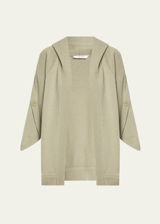 Vals Button Wool-Cashmere Hooded Cardigan