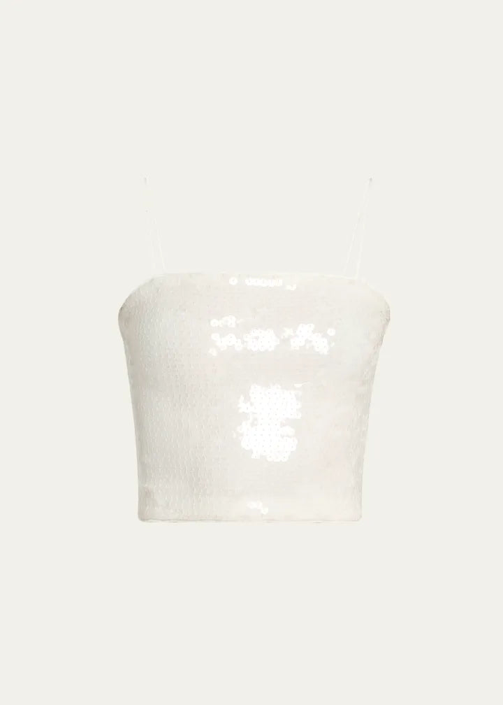 Alice + Olivia Ceresi Sequined Spaghetti-Strap Bandeau Top