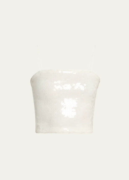 Alice + Olivia Ceresi Sequined Spaghetti-Strap Bandeau Top