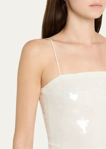 Alice + Olivia Ceresi Sequined Spaghetti-Strap Bandeau Top