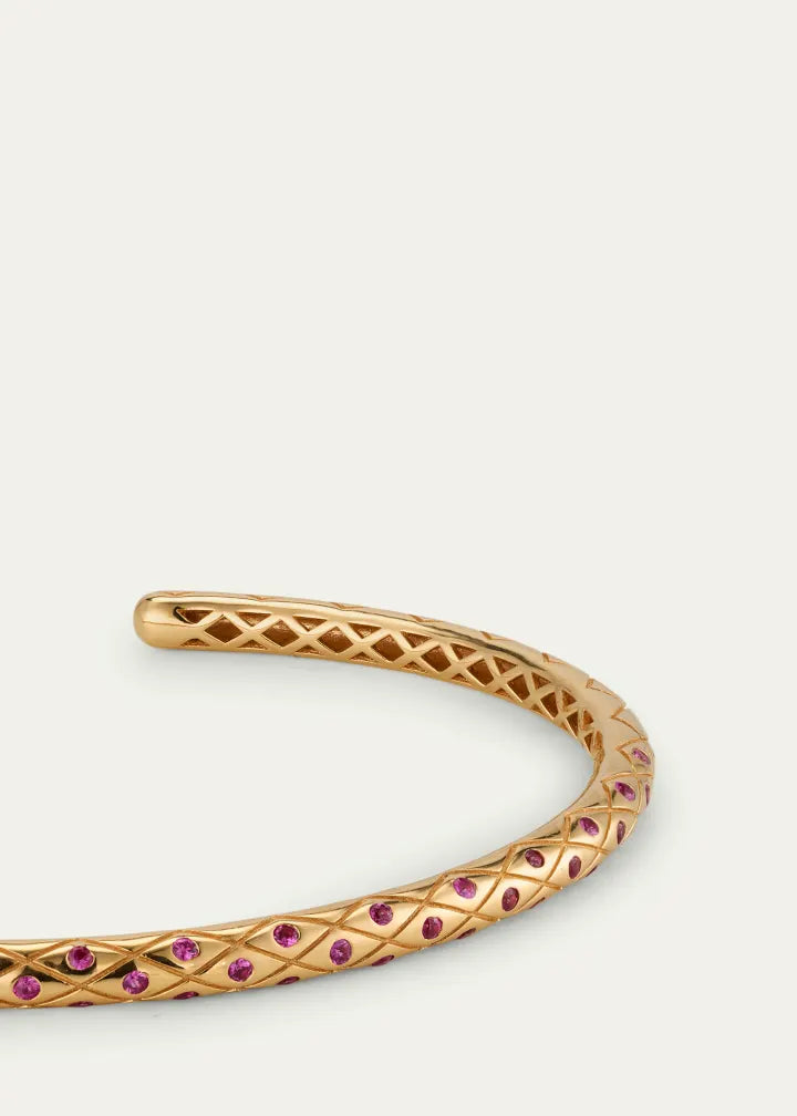 Bliss Thin Cuff with Pink Sapphires