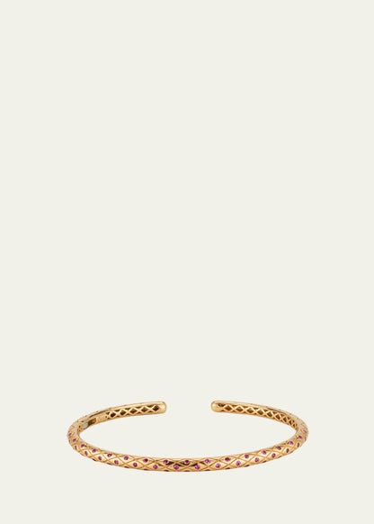 Bliss Thin Cuff with Pink Sapphires