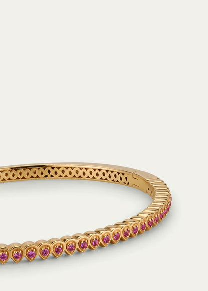 Mandala Petal Bangle with Pink Sapphires