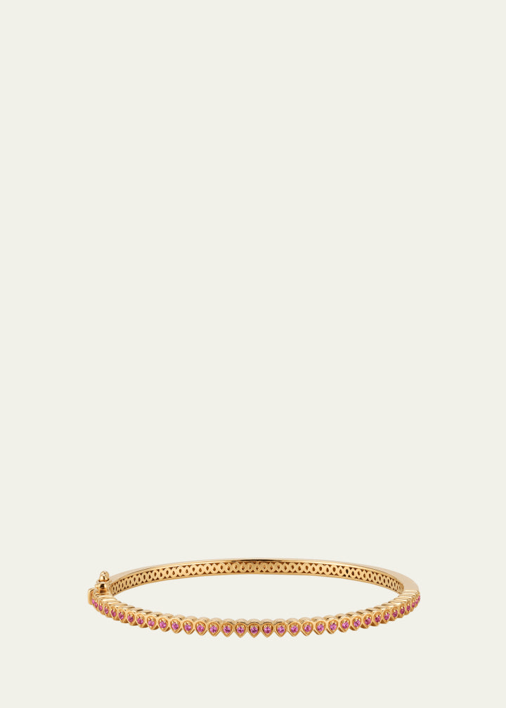 Mandala Petal Bangle with Pink Sapphires